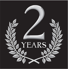 golden laurel wreath 2 years (anniversary, jubilee)