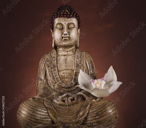 Obraz na płótnie canvas czteroczęściowy "tetraptyk" Budda w koncepcyjnym zen