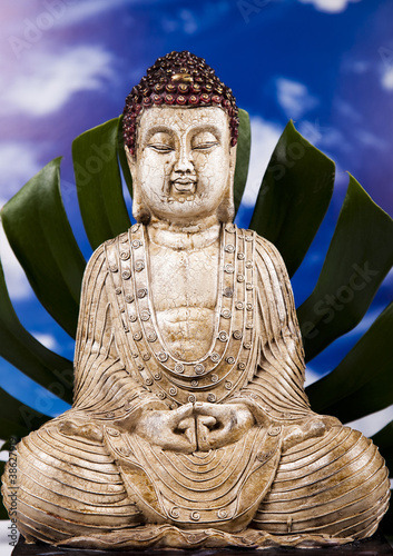 Obraz na płótnie canvas czteroczęściowy "tetraptyk" Budda w koncepcyjnym zen