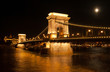 The Chain Bridge in Budapest with full moon