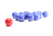 Single Red Ball And Blue Balls