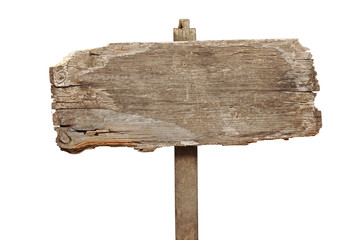 Old wooden signpost