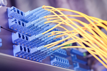 network cables and servers in a technology data center