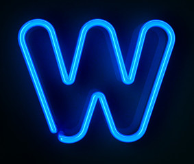 Wall Mural - Neon Sign Letter W