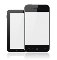 Aufkleber - Modern Mobile Phones With Blank Screen Isolated