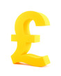 © Jakub Krechowicz - Golden pound symbol isolated on white