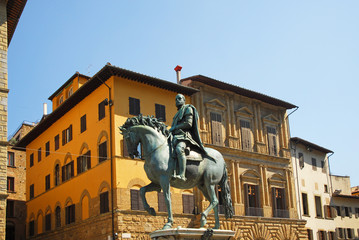 Canvas Print - Florence Cosimo I Medici equestrian statue.