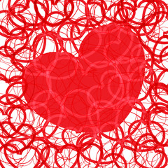 Poster - valentine`s red hearts background