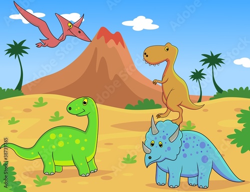 Tapeta ścienna Dinozaury
