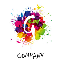 Canvas Print - splash logo letter g # vector