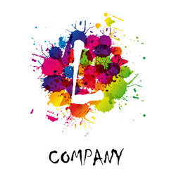 Canvas Print - splash logo letter l # vector