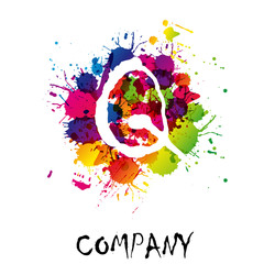 Canvas Print - splash logo letter q # vector