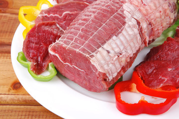 Wall Mural - raw uncooked meat on table