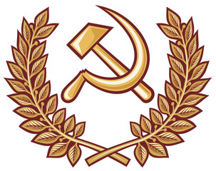 Sticker - Symbol of USSR - hammer and sickle