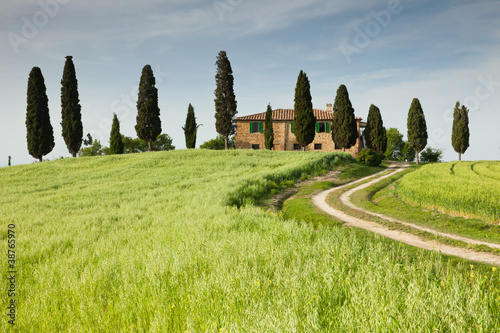Tapeta ścienna Dom wiejski w Tuscany blisko pienza, Italy