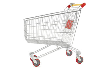 Wall Mural - Shopping cart on white, clipping path included