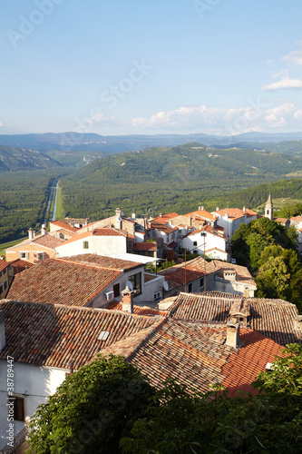 Plakat na papierze fotorealistycznym Widok z bergdorf motovun, Istria, Chorwacja