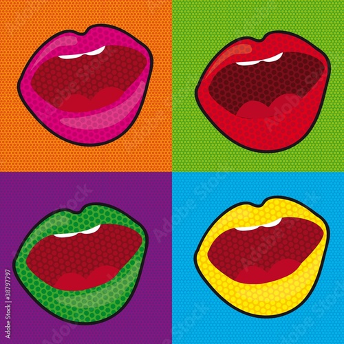 Board z aluminiowym obramowaniem Usta pop art