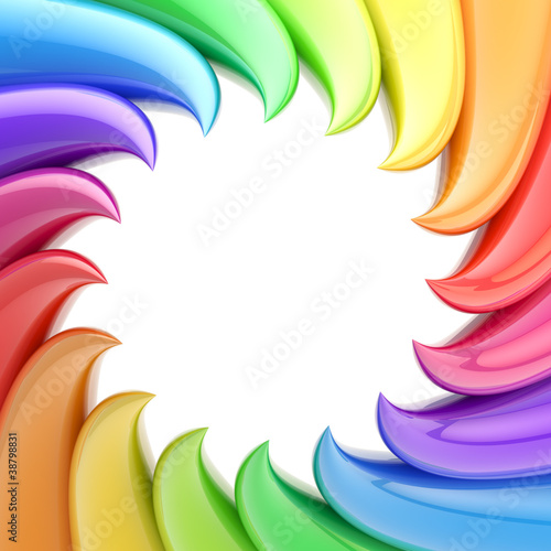 Circular abstract frame made of wavy elements