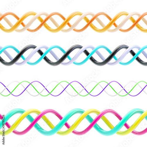 Spiral glossy plastic design ornaments and borders