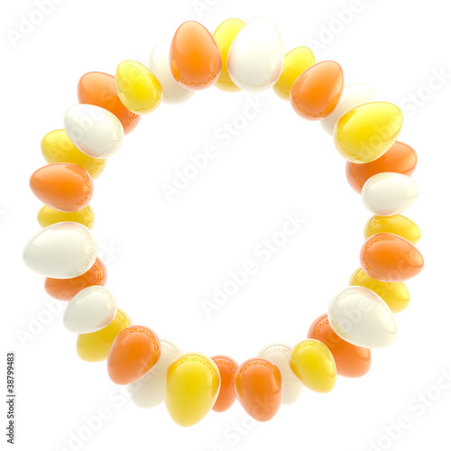 Circular easter egg glossy bright ornament