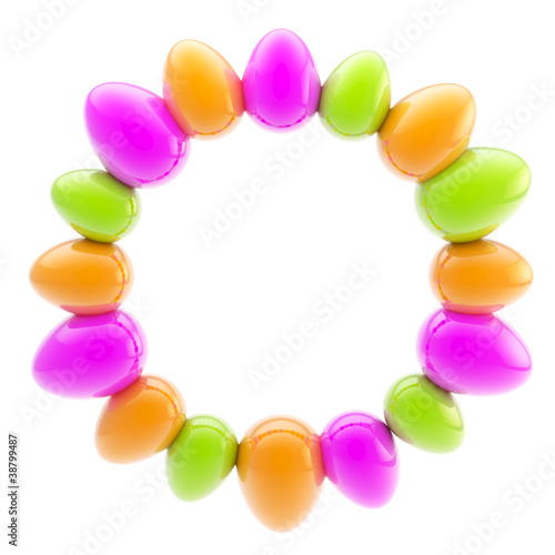 Circular easter egg glossy bright ornament
