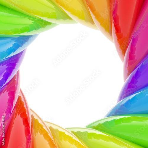 Circular abstract frame made of wavy elements