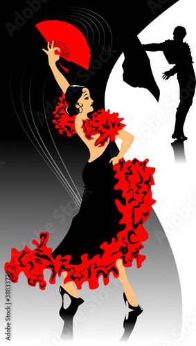 Board z aluminiowym obramowaniem Tło flamenco