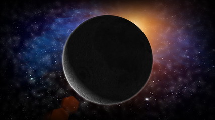 Wall Mural - The Moon in Space and Stars