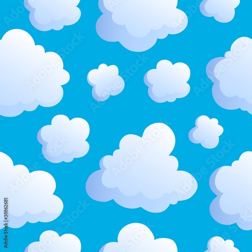 Naklejka samoprzylepna Bezszwowe tło z chmurami 2