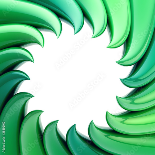 Circular abstract frame made of wavy elements