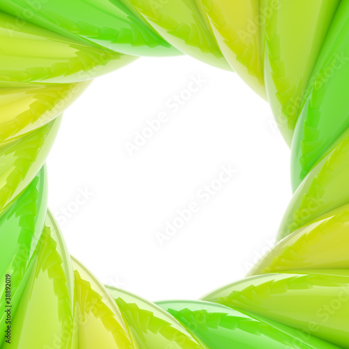 Circular abstract frame made of wavy elements