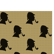 Seamless Pattern Of Detective's Profiles