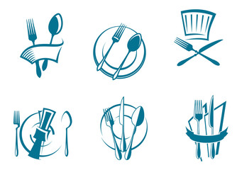 Canvas Print - Restaurant menu icons and symbols