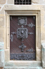 Canvas Print - Medieval front door in Prague