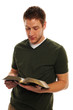 Young Man Reading The Bible