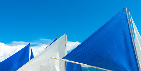 Wall Mural - white and blue sails