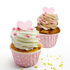 Cupcakes on white background