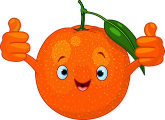 Poster - Cheerful Cartoon Orange character