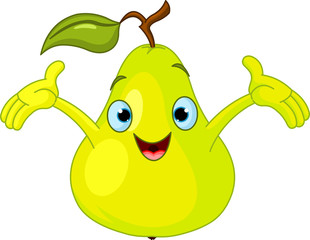 Wall Mural - Cheerful Cartoon Pear character