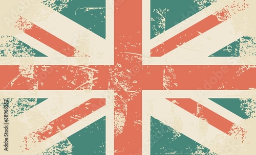Board z aluminiowym obramowaniem Grungy flaga uk