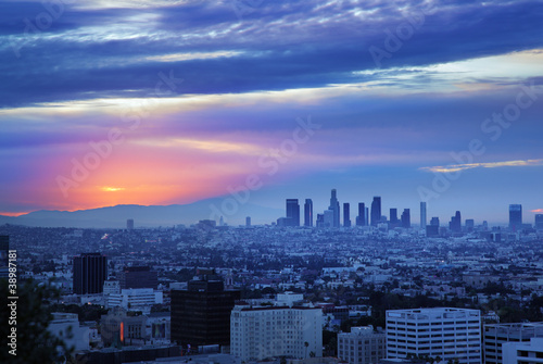 Naklejka samoprzylepna Panorama sunrise los angeles