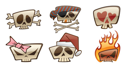 Square Skull Icons Two