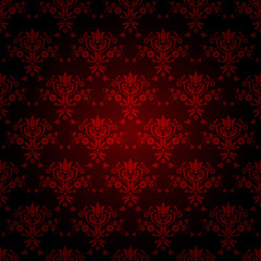 decorative red seamless wallpaper with dark background