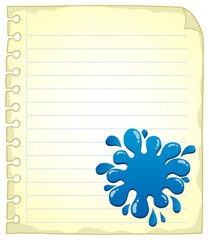 Poster - Blank notepad page with ink blot