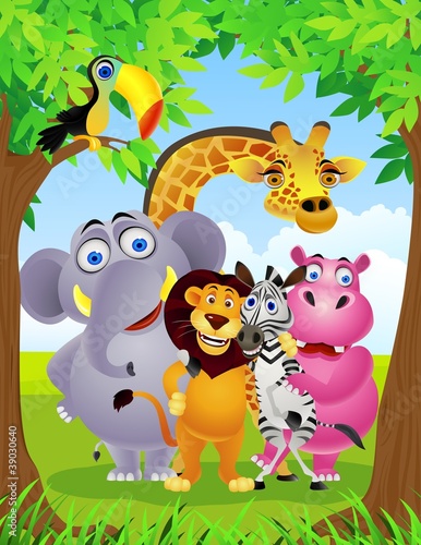 Obraz w ramie Animal cartoon