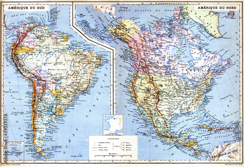 Board z aluminiowym obramowaniem Mapa Ameryki Południowej