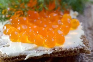 Sticker - toast with salmon caviar