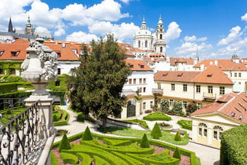 Sticker - Vrtbovska Garden and Saint Nicholas Church,Prague,Czech Republic