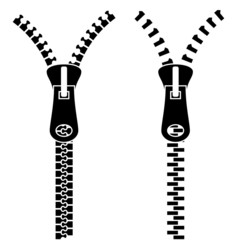 vector zipper black symbols